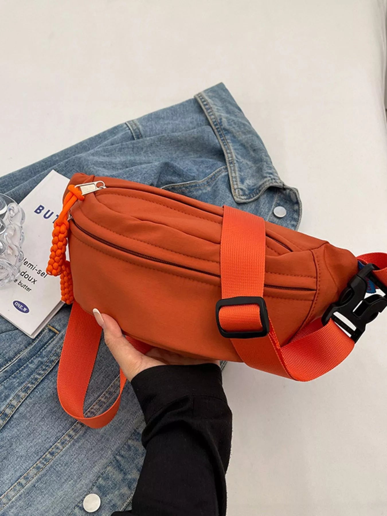 Lightweight Crossbody Bag with Tassel Detail - Crowned Energy CO.