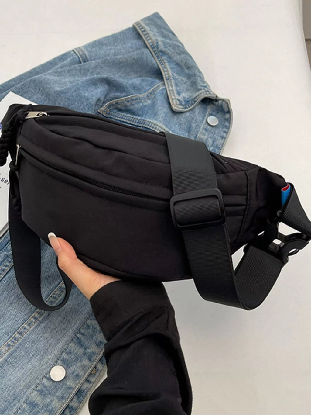 Lightweight Crossbody Bag with Tassel Detail - Crowned Energy CO.