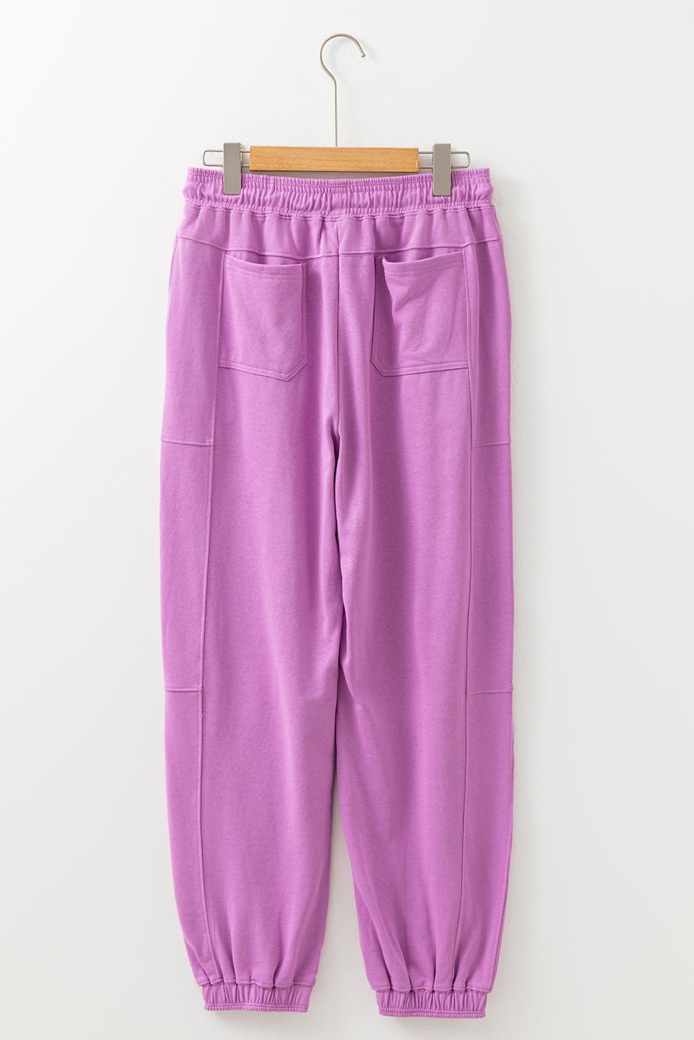 Crowned Energy CO. Lilac / S / 85%Cotton+15%Polyester Dear-Lover Dropshipping Bottoms/Pants & Culotte Lilac Drawstring Elastic Waistband Solid Color Jogger Pants
