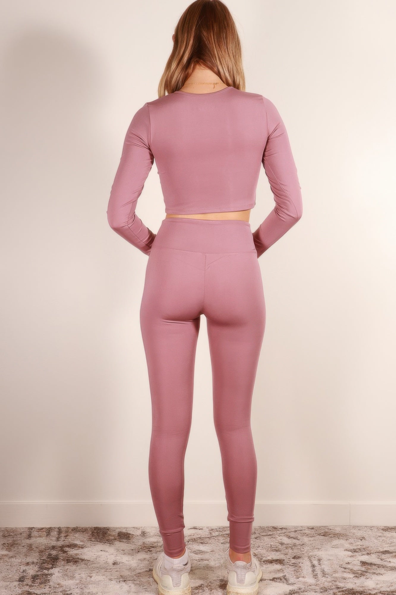 Crowned Energy CO. Black / S CCWHOLESALECLOTHING Activewear/Activewear Sets Long Sleeve Crop Top & High Waist Leggings Activewear Set