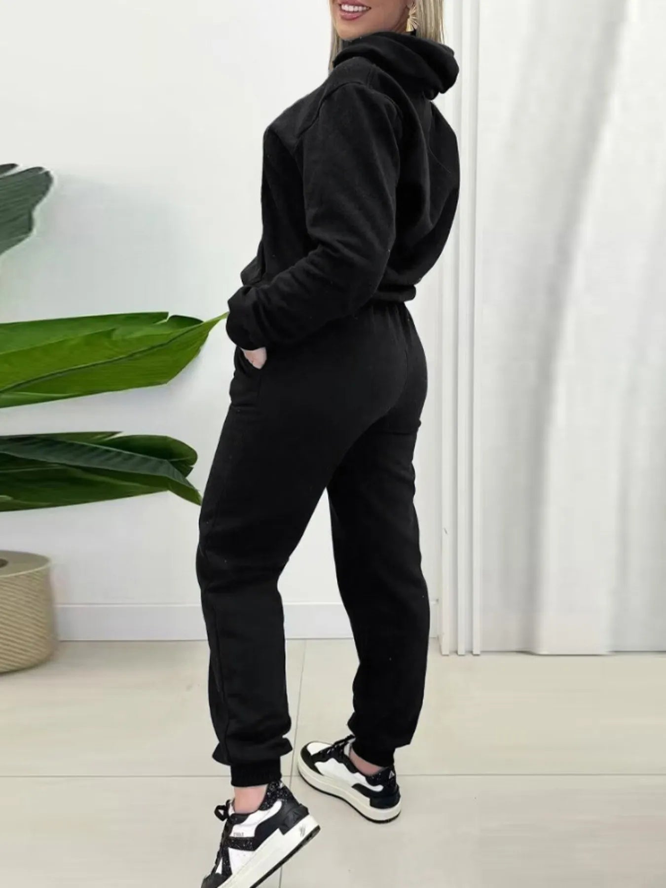 Crowned Energy CO. Pink / S Trendsi OUTFIT SET Long Sleeve Hoodie and Joggers Set