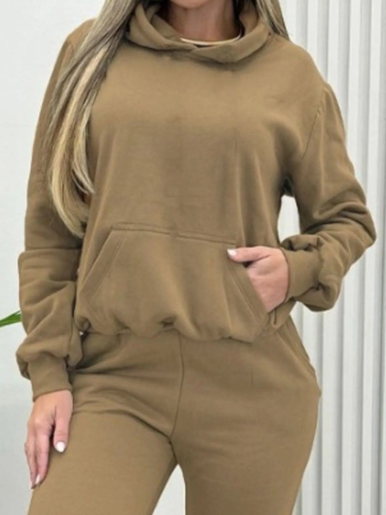 Crowned Energy CO. Pink / S Trendsi OUTFIT SET Long Sleeve Hoodie and Joggers Set