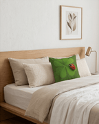 Lucky Clover Pillow with Ladybug — St. Patrick’s Day Decorative Throw - Crowned Energy CO.