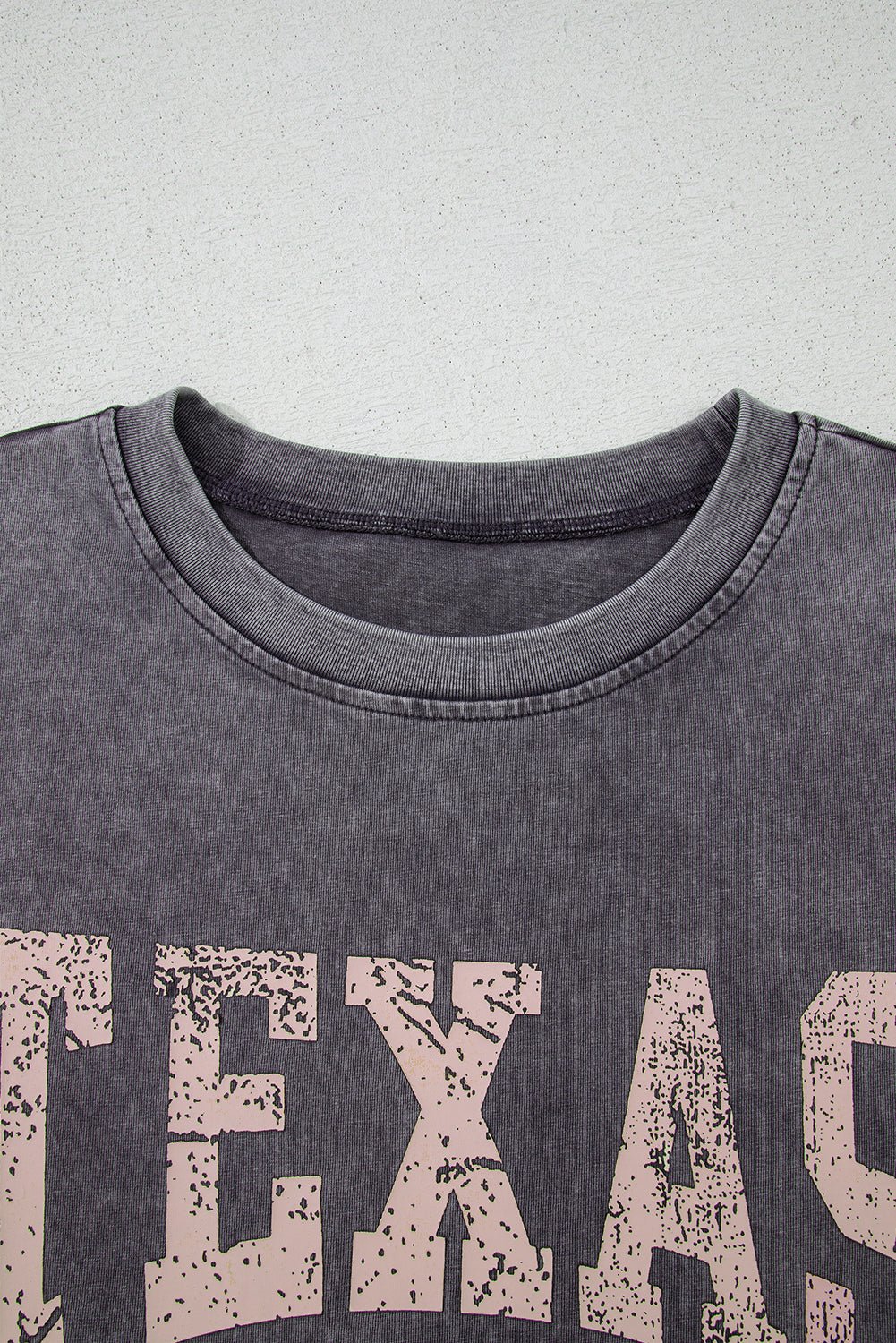 Medium Grey TEXAS Steer Head Graphic Mineral Wash Oversized T Shirt - Crowned Energy CO.