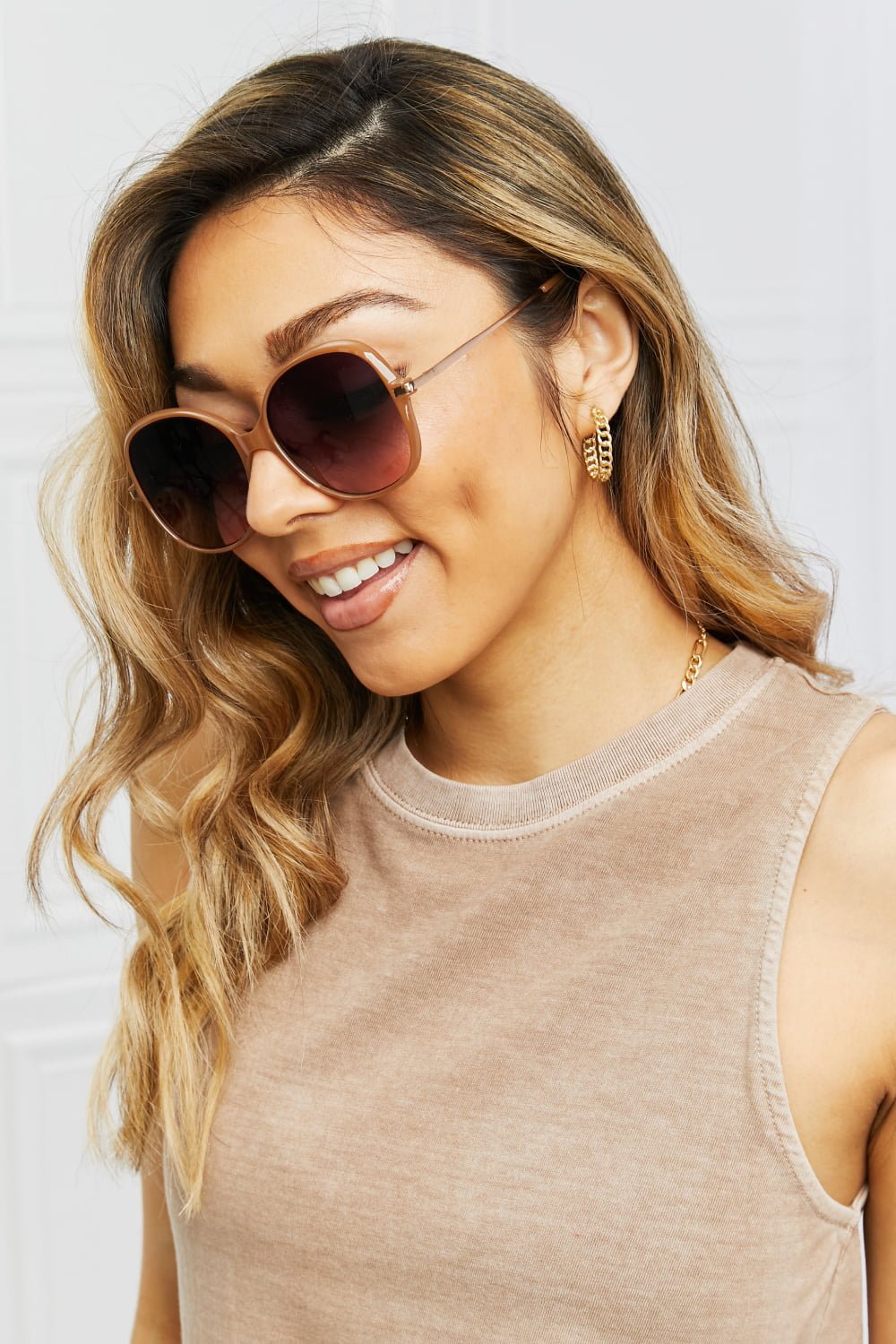 Metal - Plastic Hybrid Full Rim Sunglasses - Crowned Energy CO.