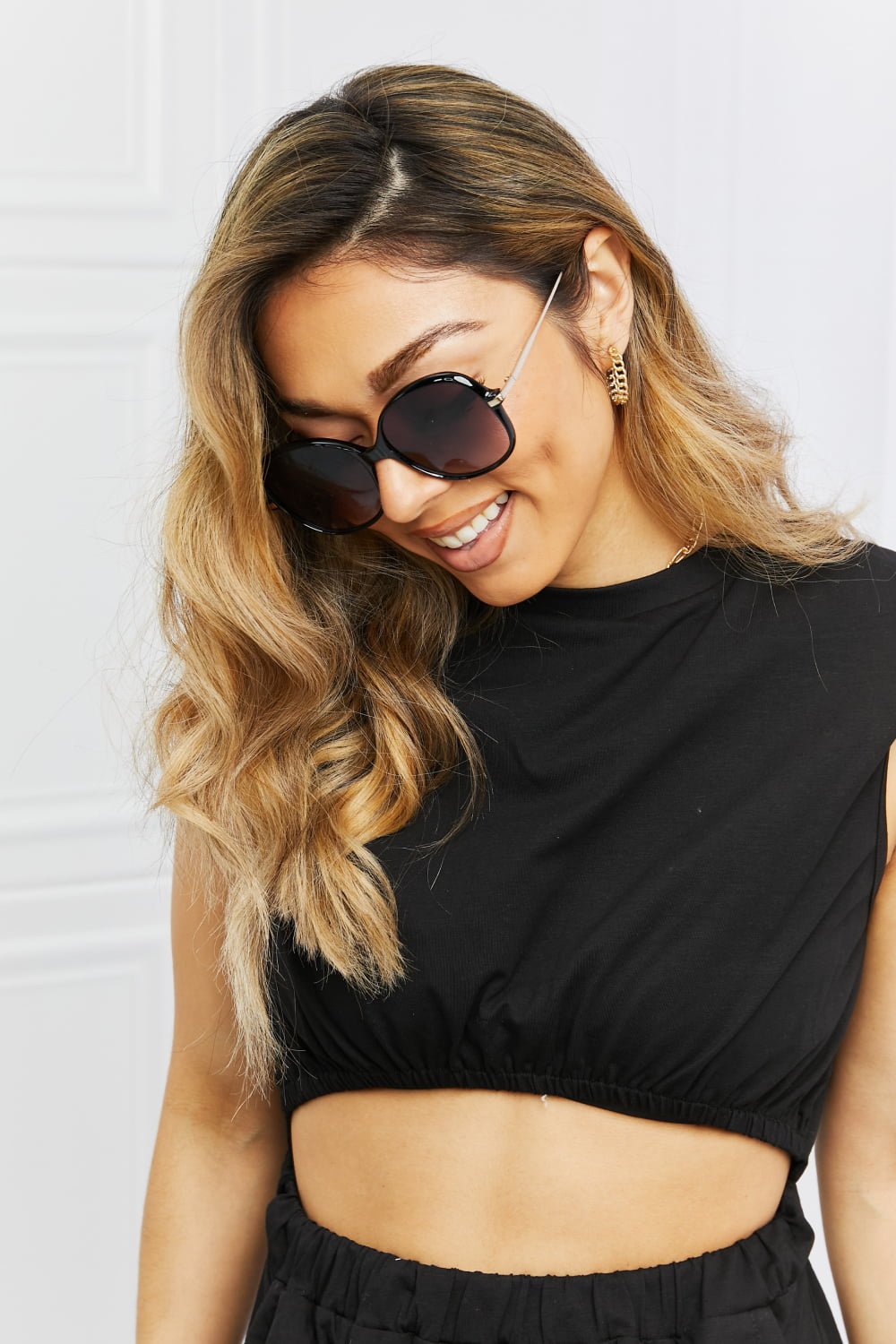 Metal - Plastic Hybrid Full Rim Sunglasses - Crowned Energy CO.