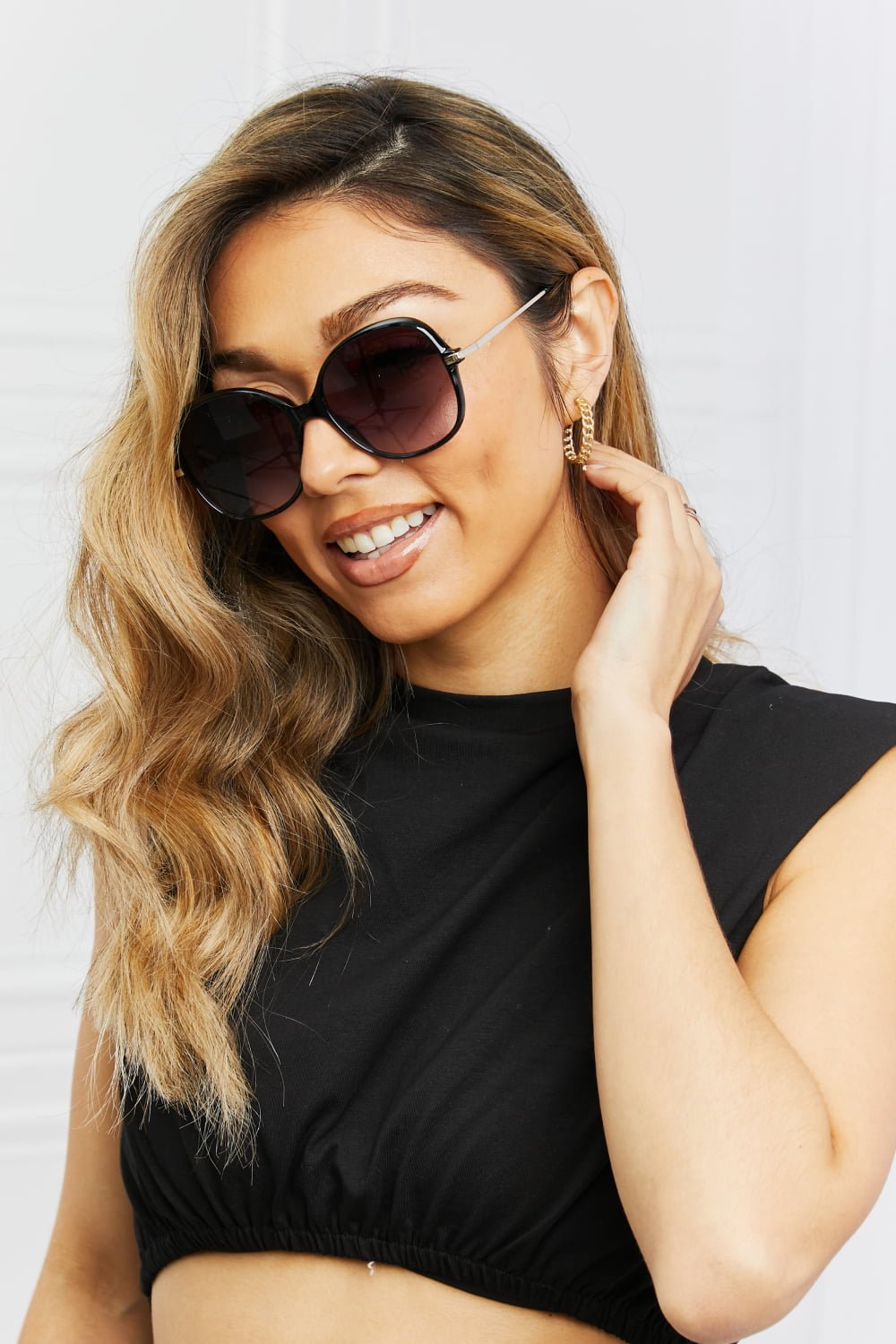 Metal - Plastic Hybrid Full Rim Sunglasses - Crowned Energy CO.