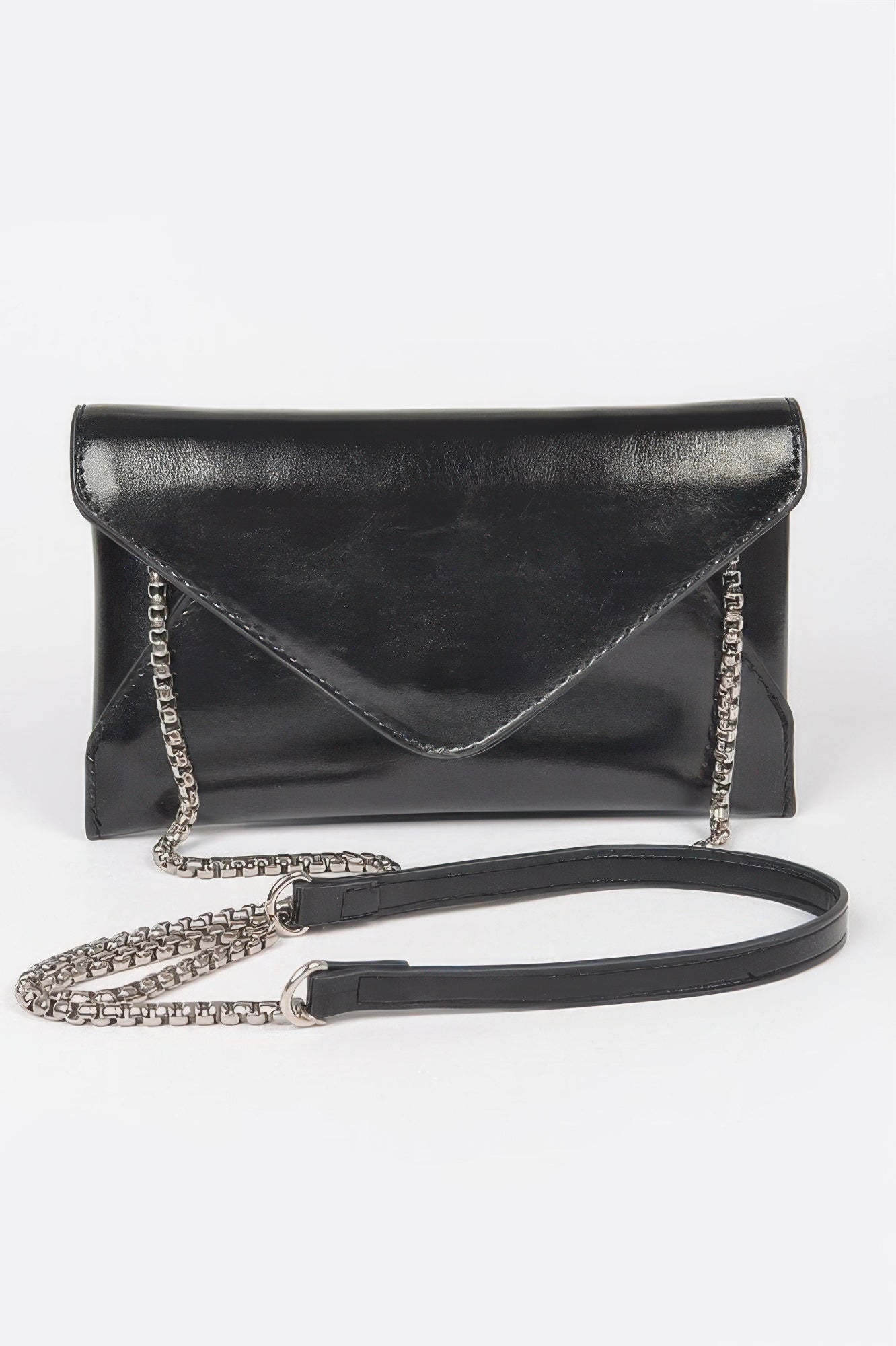 Crowned Energy CO. Black HD ACCESSORIES Clutch Metallic Small Envelope Clutch