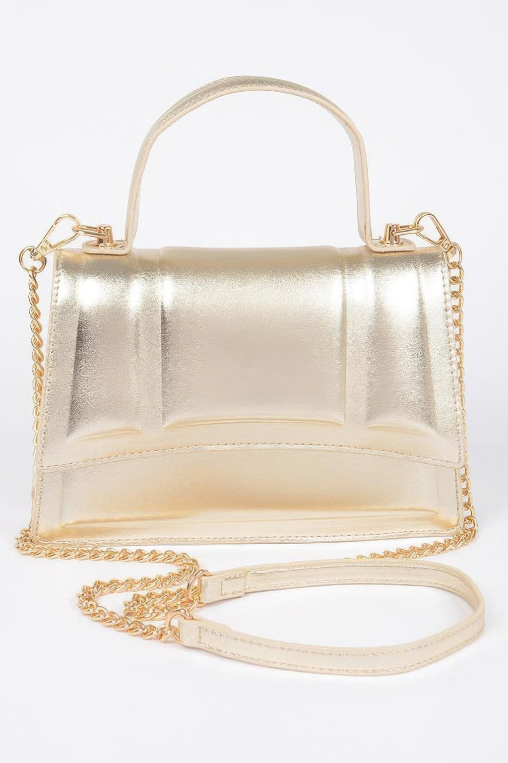 Metallic Top Handle Crossbody Bag - Crowned Energy CO.