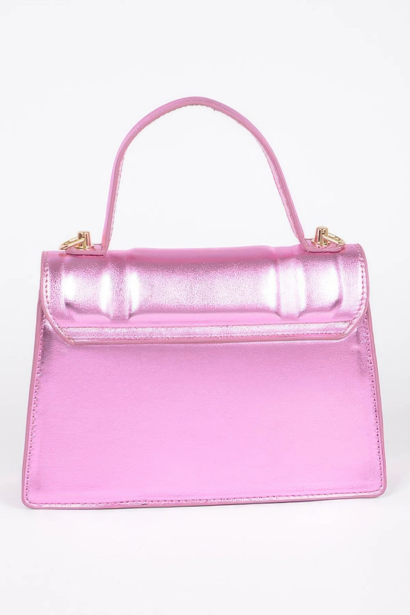 Metallic Top Handle Crossbody Bag - Crowned Energy CO.