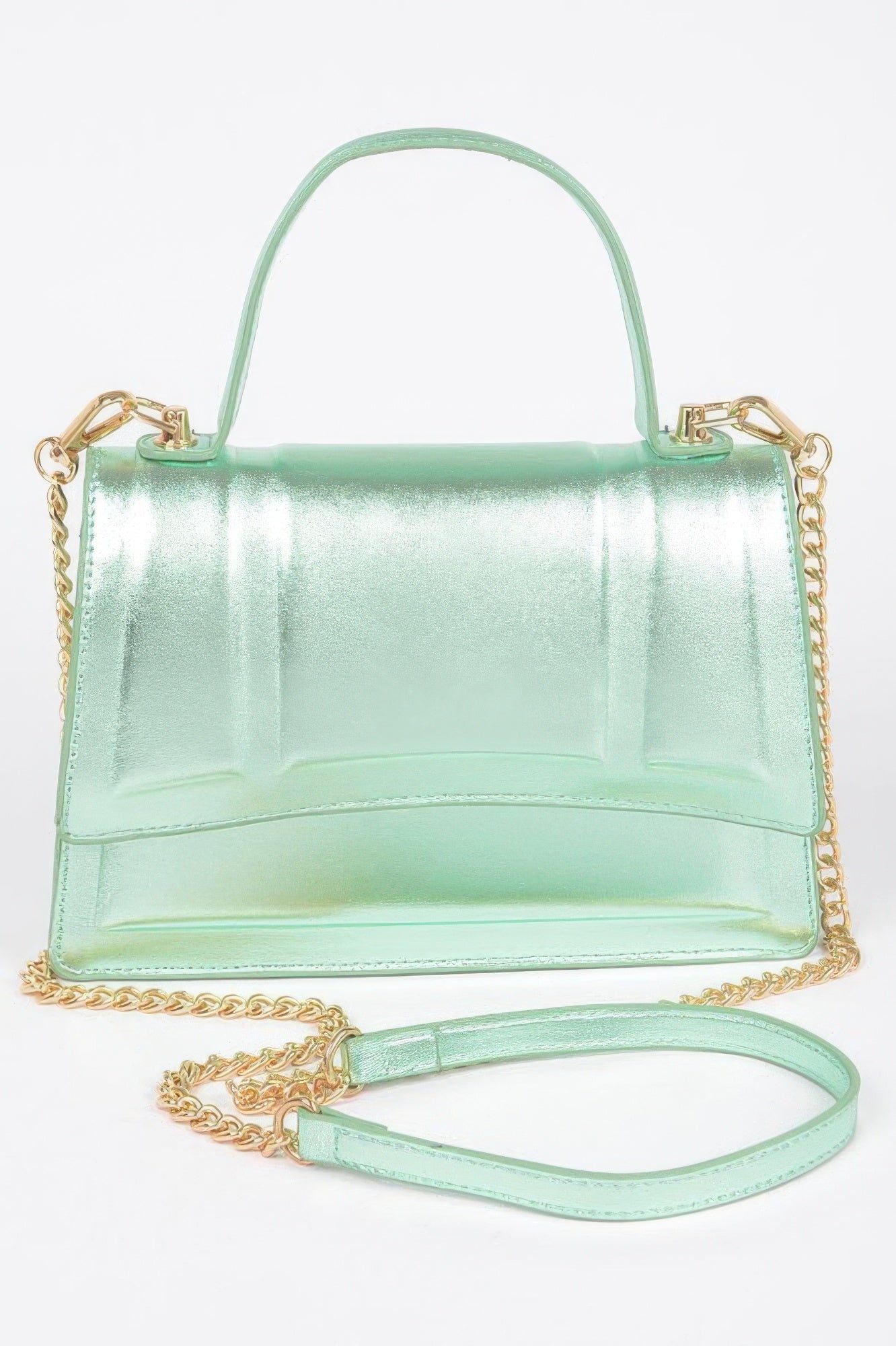 Metallic Top Handle Crossbody Bag - Crowned Energy CO.