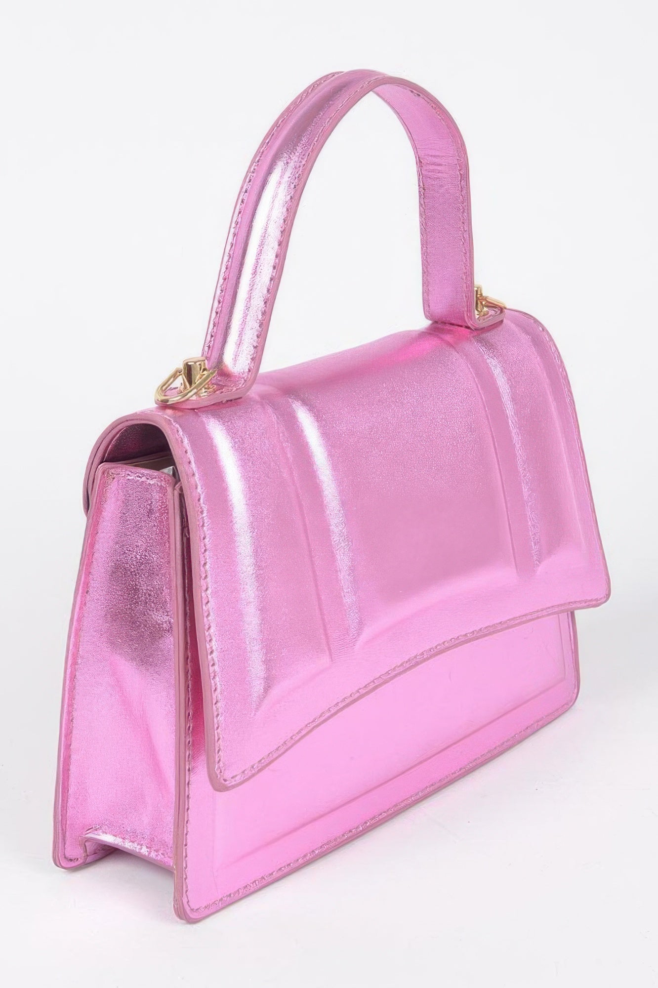 Metallic Top Handle Crossbody Bag - Crowned Energy CO.