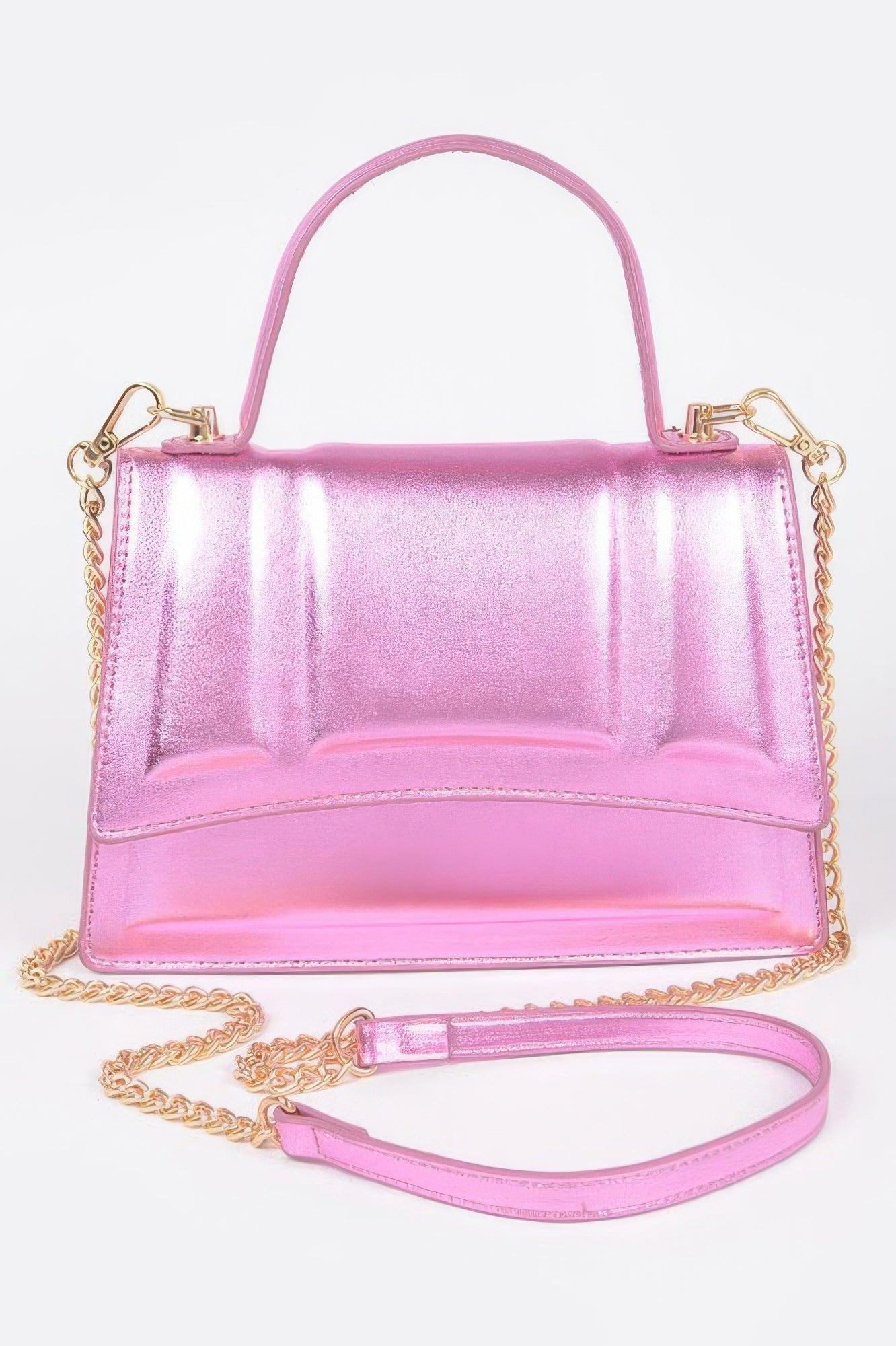 Metallic Top Handle Crossbody Bag - Crowned Energy CO.