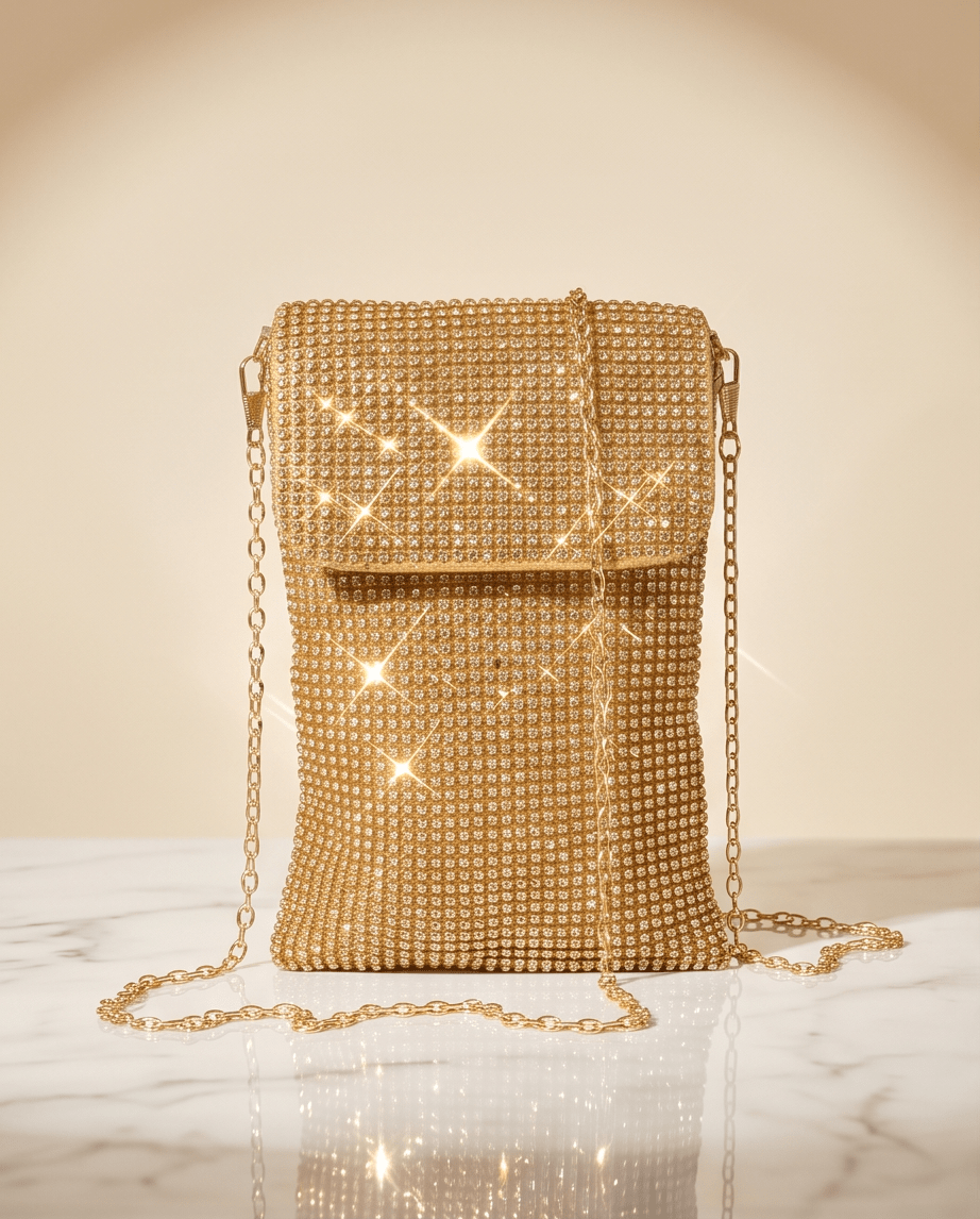 Mini Rhinestone Mini Rectangular Clutch - Crowned Energy CO.