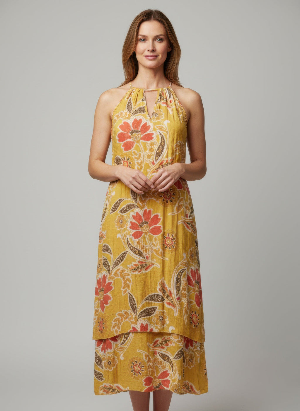 Mlle Gabrielle Floral Sleeveless Dress - Crowned Energy CO.