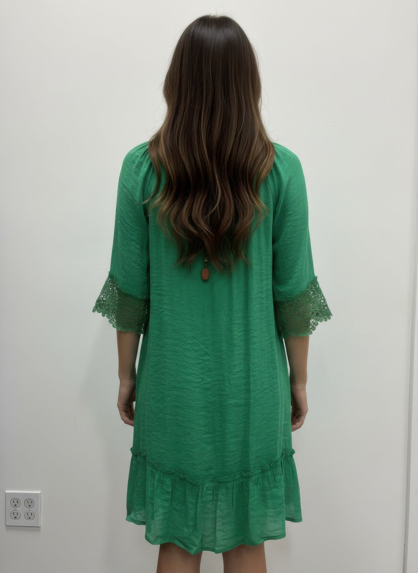 Mlle Gabrielle Solid Elbow Sleeve Dress - Crowned Energy CO.