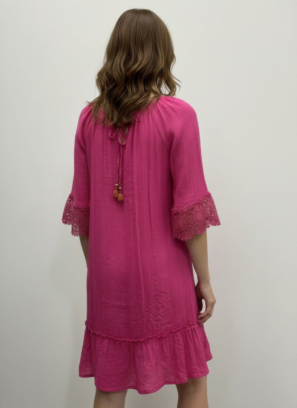 Mlle Gabrielle Solid Elbow Sleeve Dress - Crowned Energy CO.