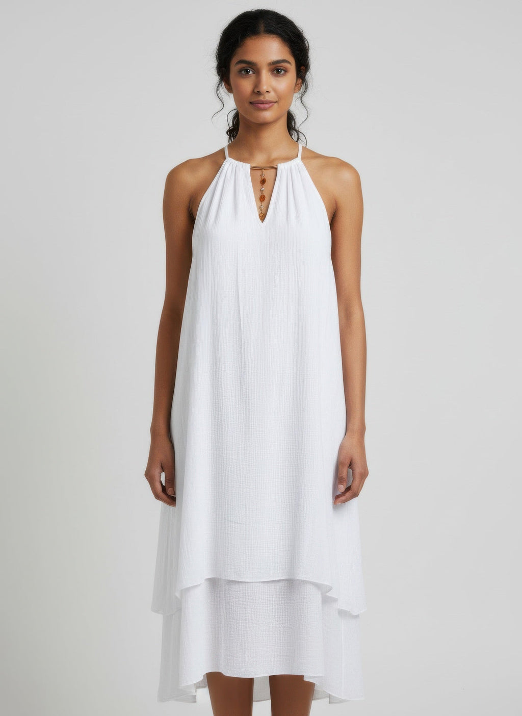 Mlle Gabrielle Solid Sleeveless Dress - Crowned Energy CO.