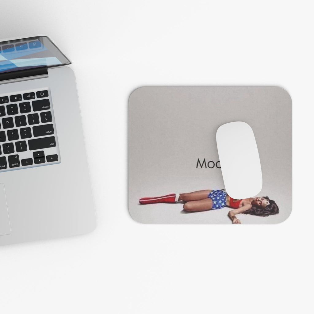 Crowned Energy CO. 9" × 8" / Rectangle Printify Home Decor Mood-Enhancing Wonder Woman Mouse Pad | Funny Desk Accessory