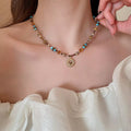 Crowned Energy CO. Multicolor / onesize Trendsi Accessories Multi-Color Beaded Sunflower Pendant Necklace