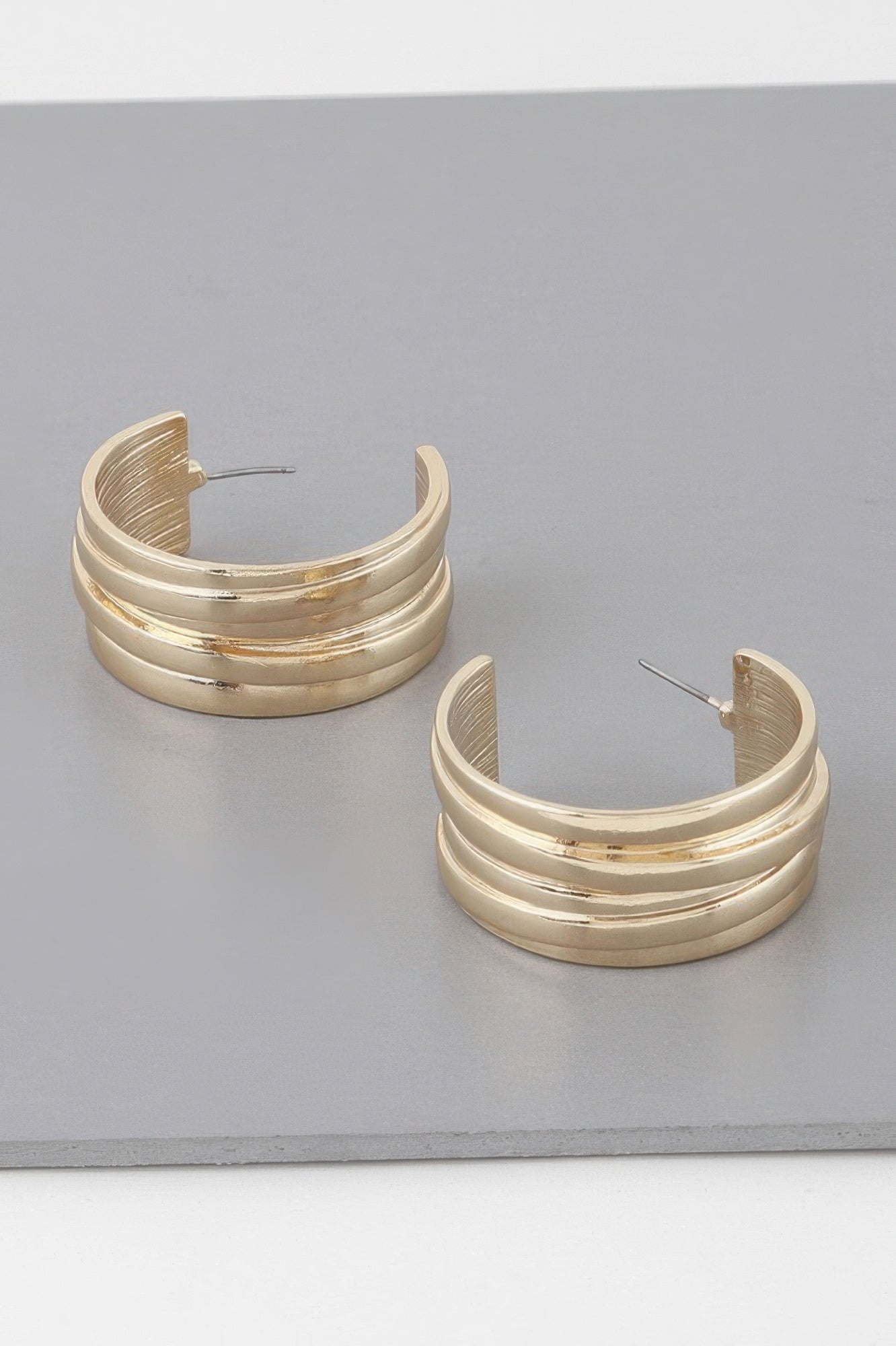 Multi Lined Hoop Earrings - Crowned Energy CO.