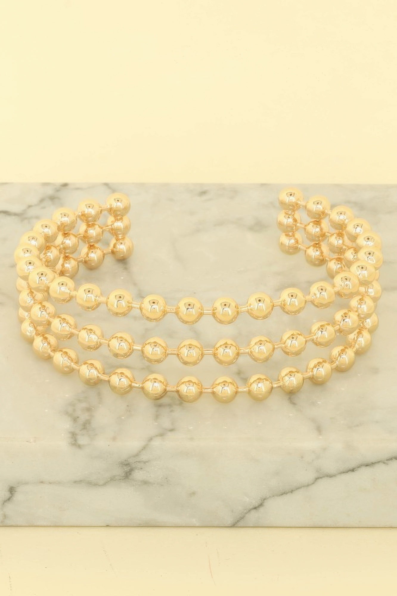 Crowned Energy CO. Gold.Gd SOMETHING SPECIAL LA BRACELET Multi-row Ball Chain Cuff Bracelet