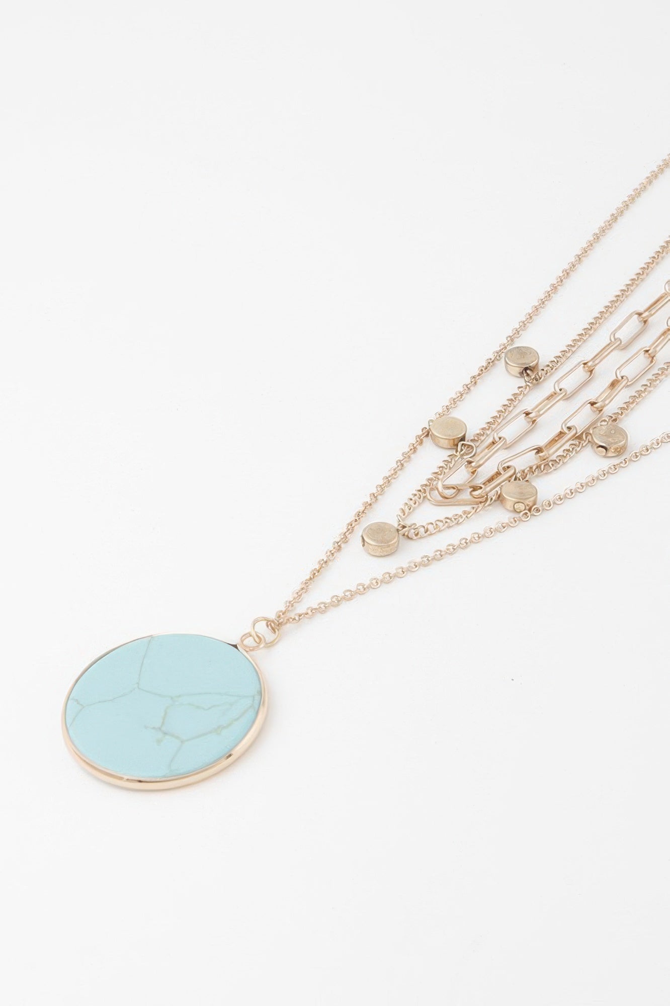 Multi Stone Pendant Chain Necklace - Crowned Energy CO.