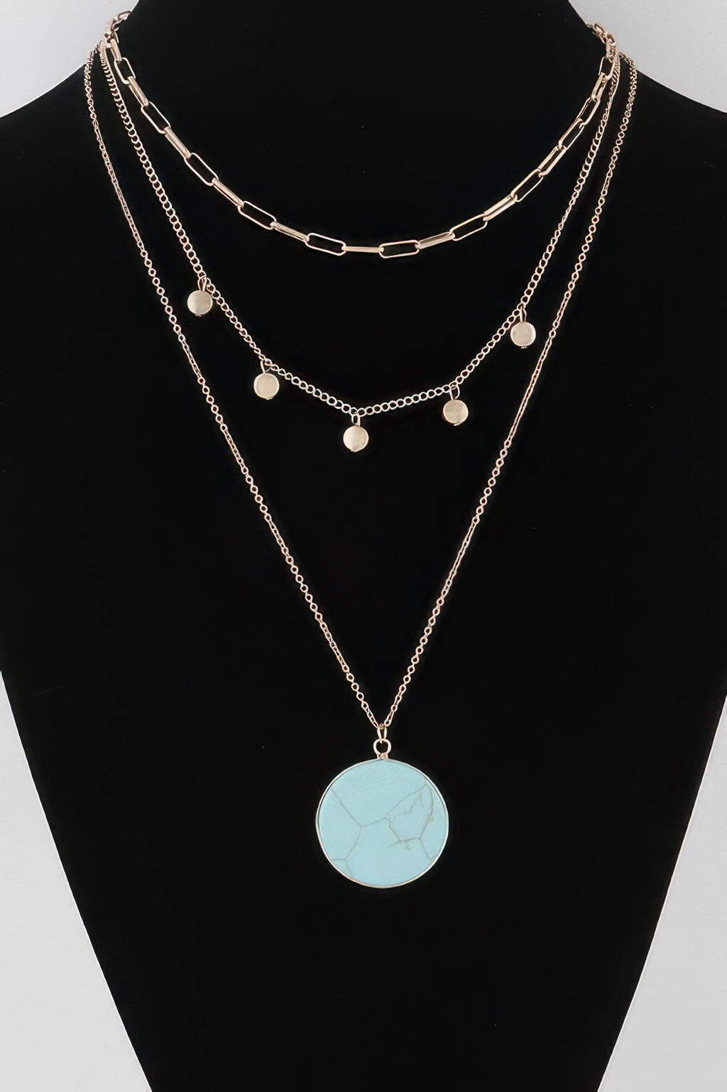 Multi Stone Pendant Chain Necklace - Crowned Energy CO.