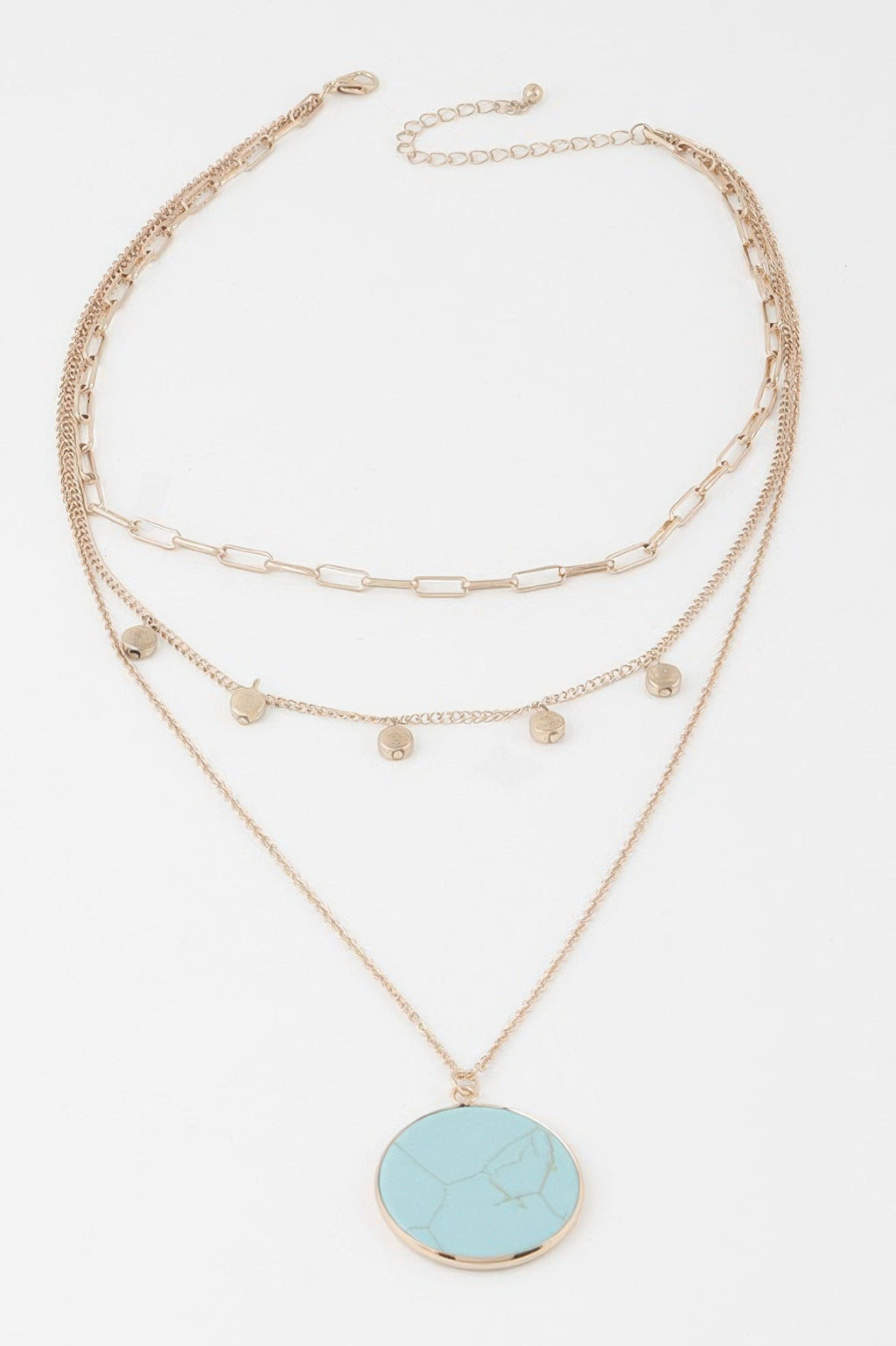 Multi Stone Pendant Chain Necklace - Crowned Energy CO.