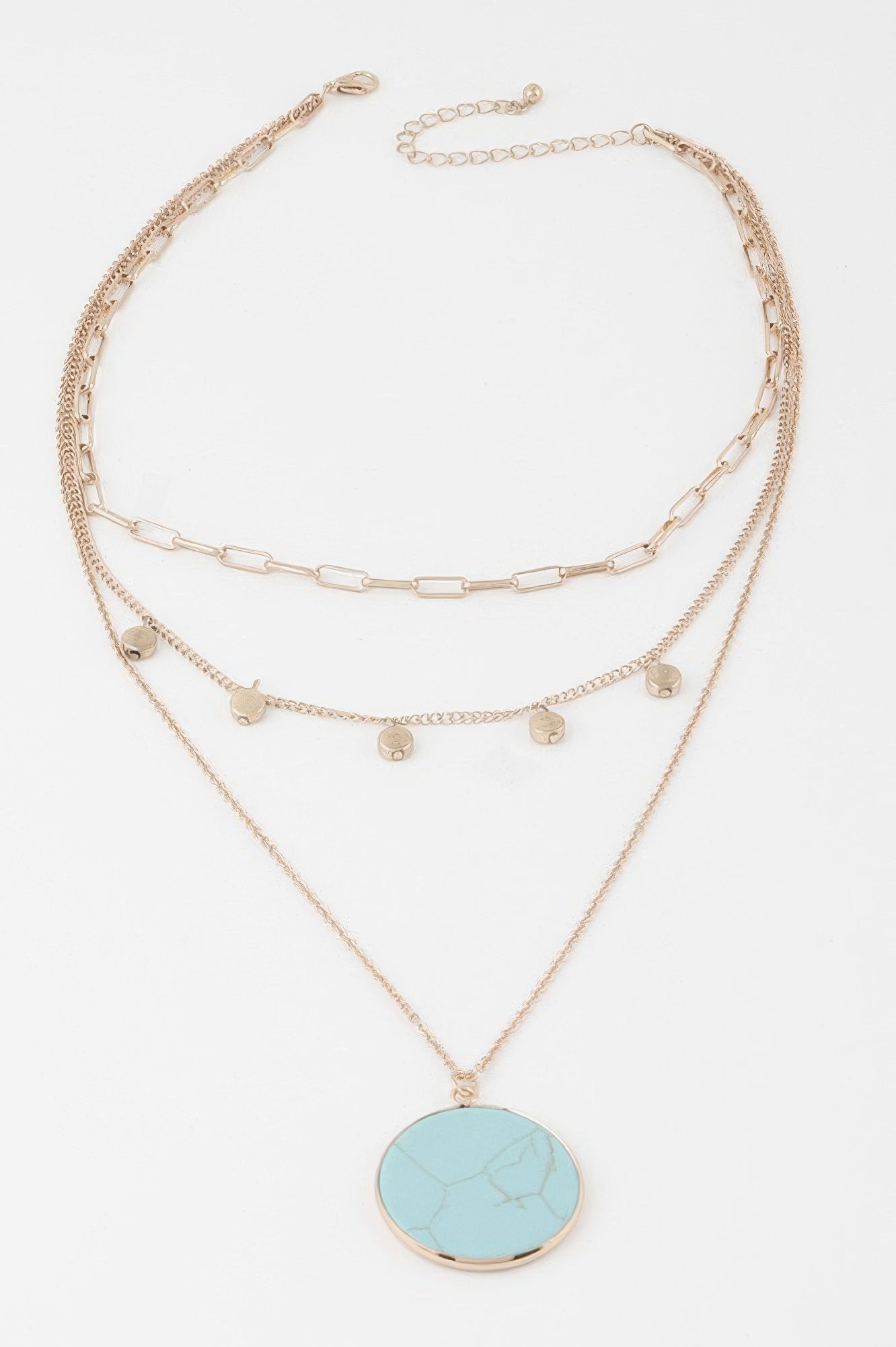 Multi Stone Pendant Chain Necklace - Crowned Energy CO.