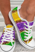 Multicolor Leopard Color Block Lace - up Canvas Shoes - Crowned Energy CO.