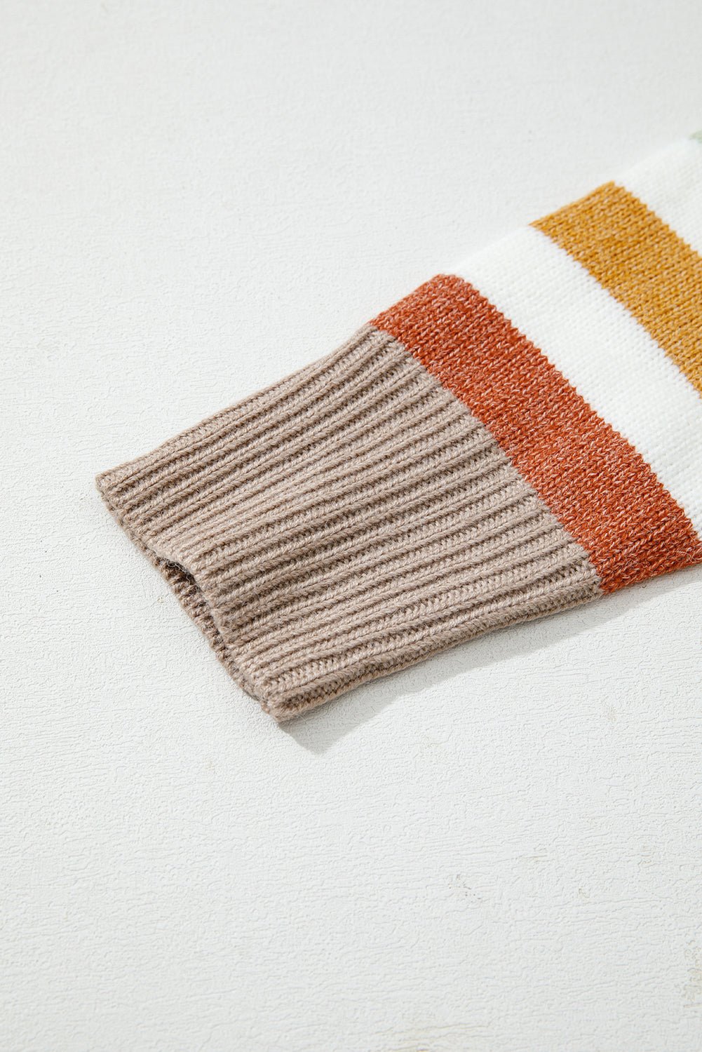 Multicolour Striped Colorblock Drop Shoulder Plus Size Sweater - Goddess Vibes