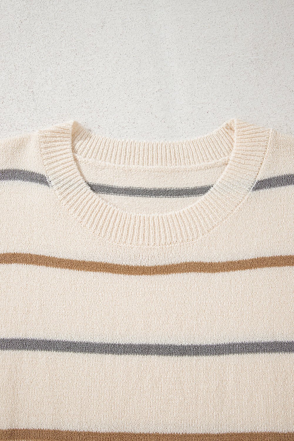 Multicolour Striped Drop Shoulder Plus Sweater - Goddess Vibes