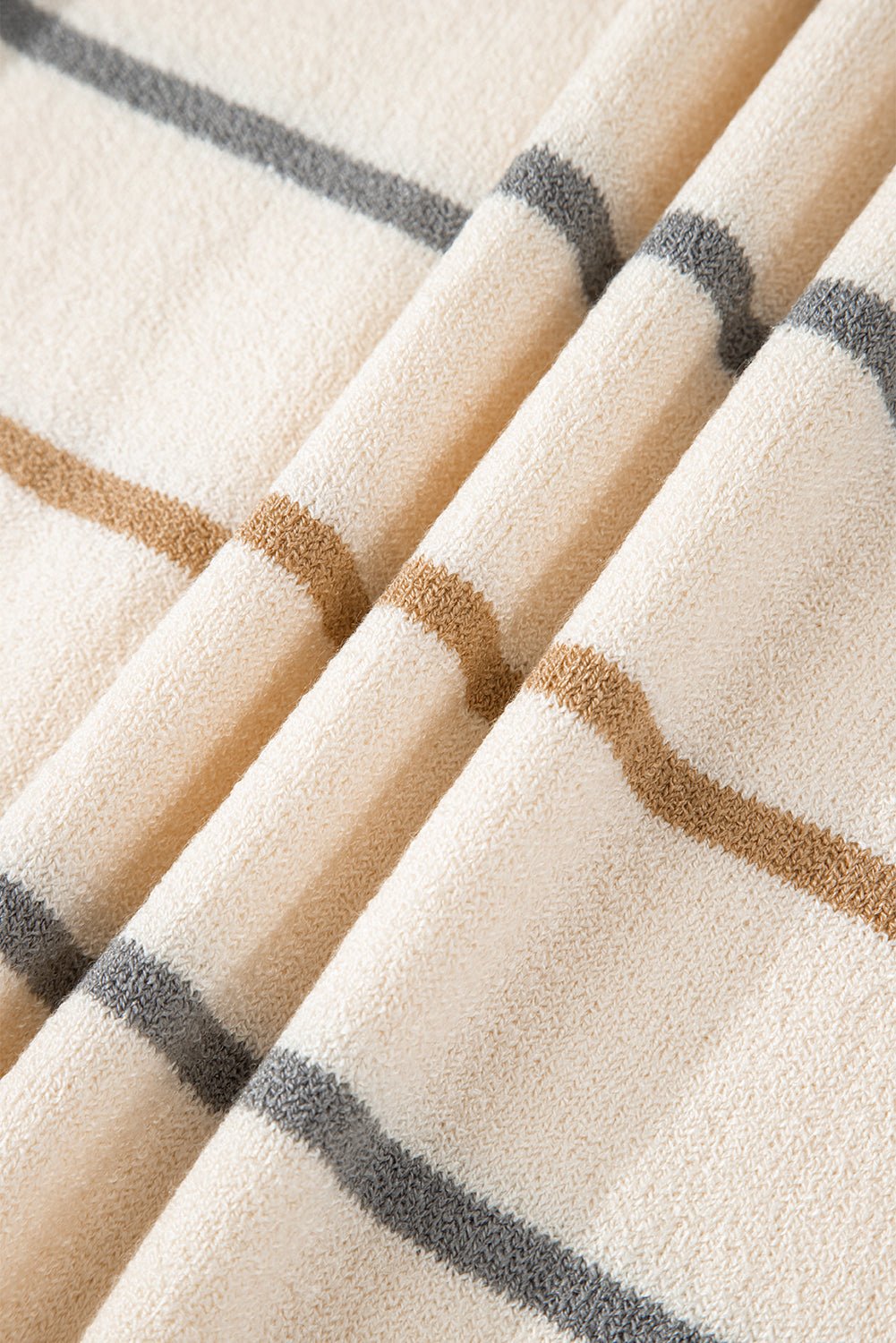 Multicolour Striped Drop Shoulder Plus Sweater - Goddess Vibes