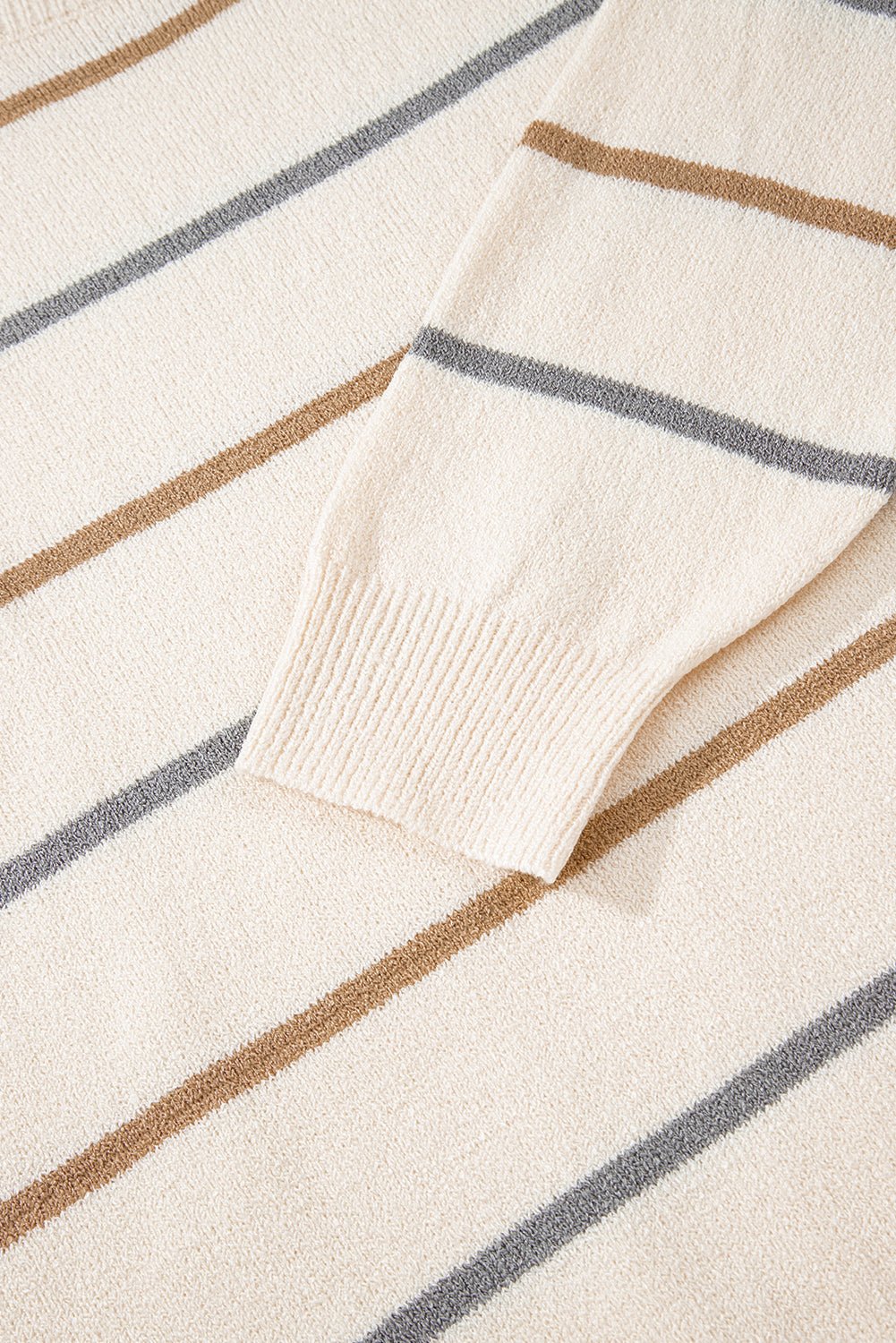 Multicolour Striped Drop Shoulder Plus Sweater - Goddess Vibes