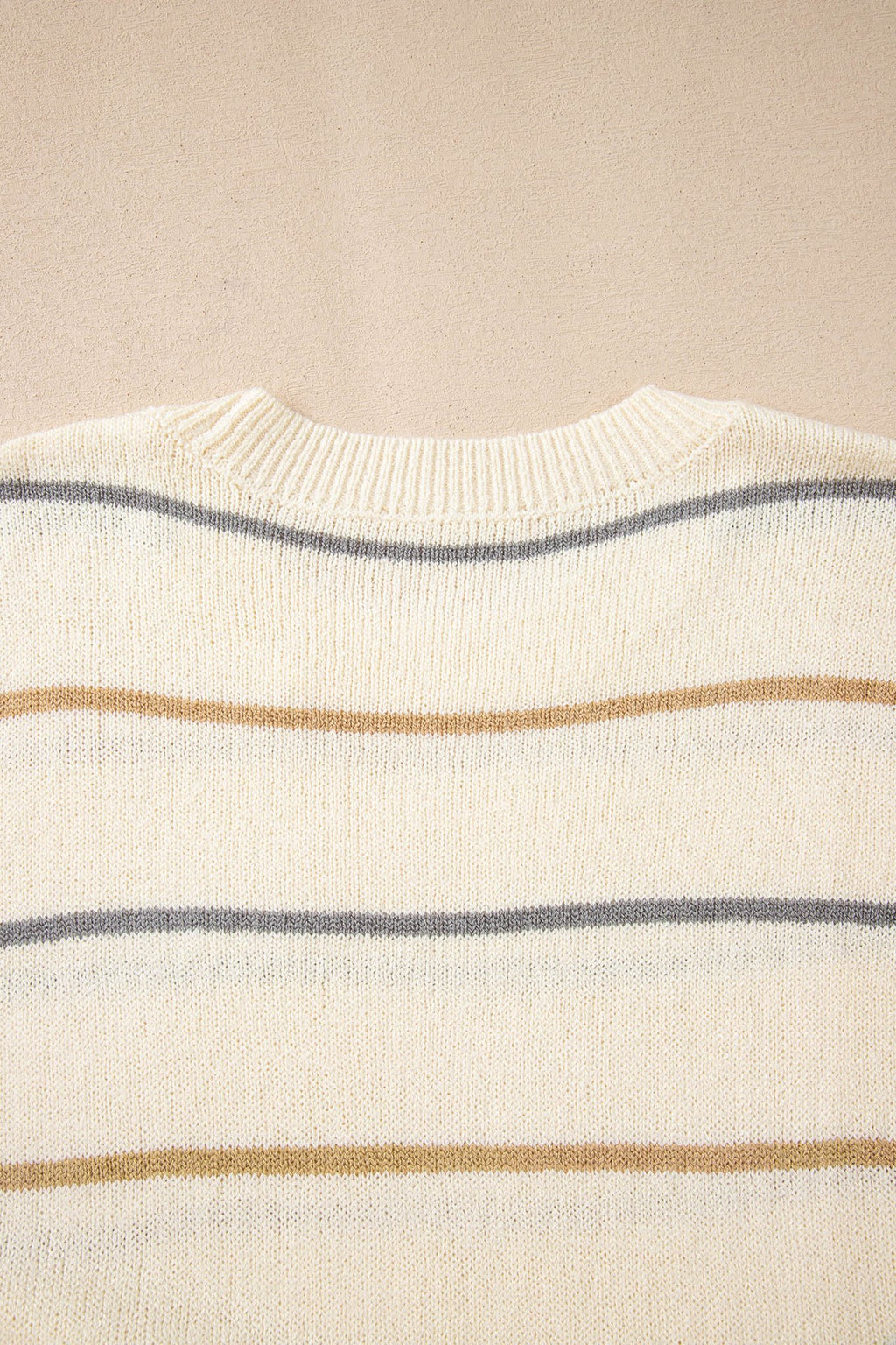 Multicolour Striped Print Drop Shoulder Shift Sweater Mini Dress - Crowned Energy CO.