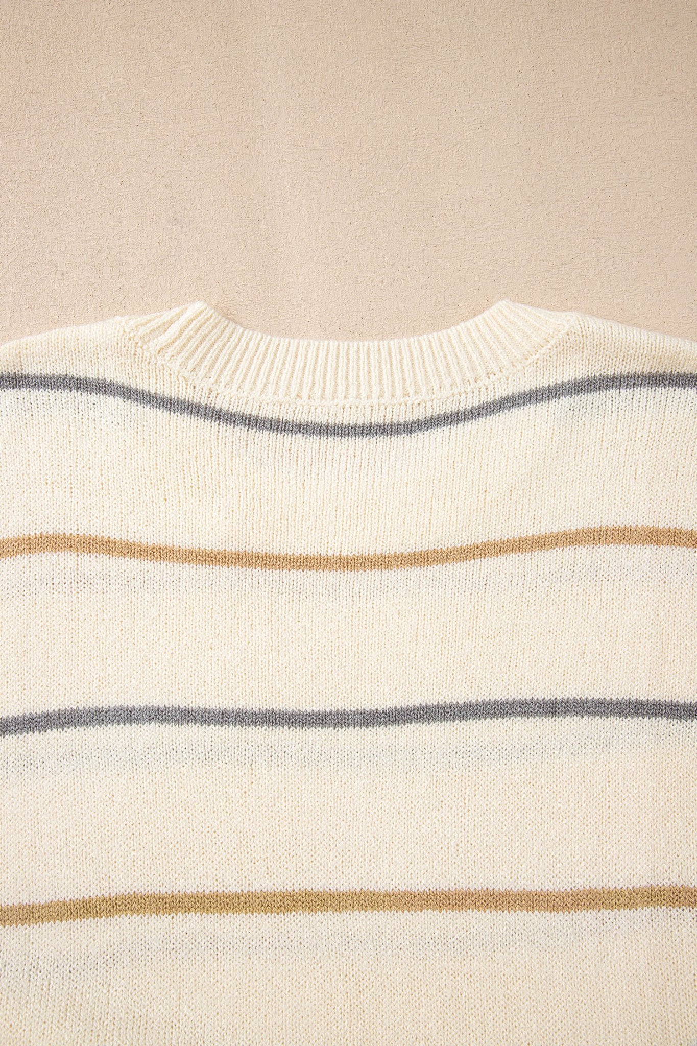 Multicolour Striped Print Drop Shoulder Shift Sweater Mini Dress - Crowned Energy CO.