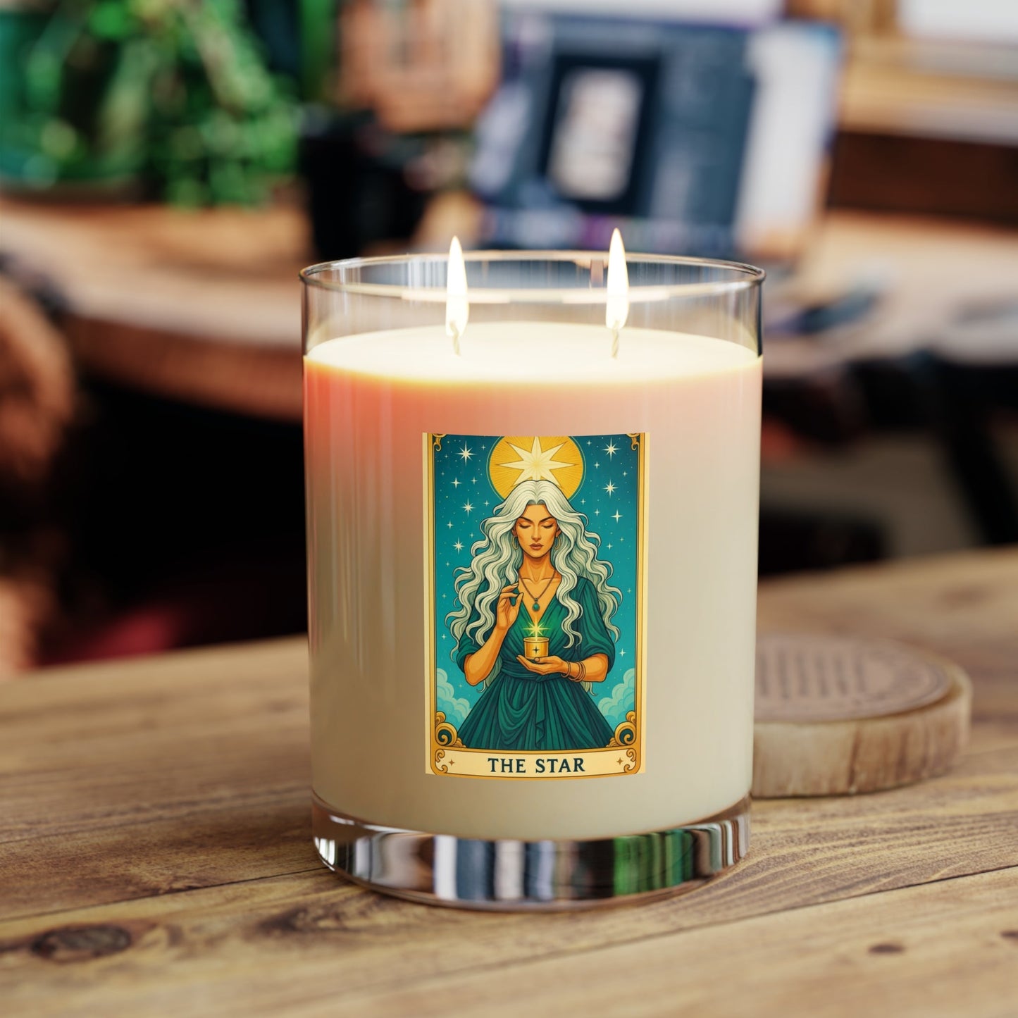 Crowned Energy CO. One size / White Tea and Fig Printify Home Decor Mystical Star Scented Candle - Aromatic Home Decor, Meditation Gift, Relaxation, Tarot Lover's Gift, Ritual Candle