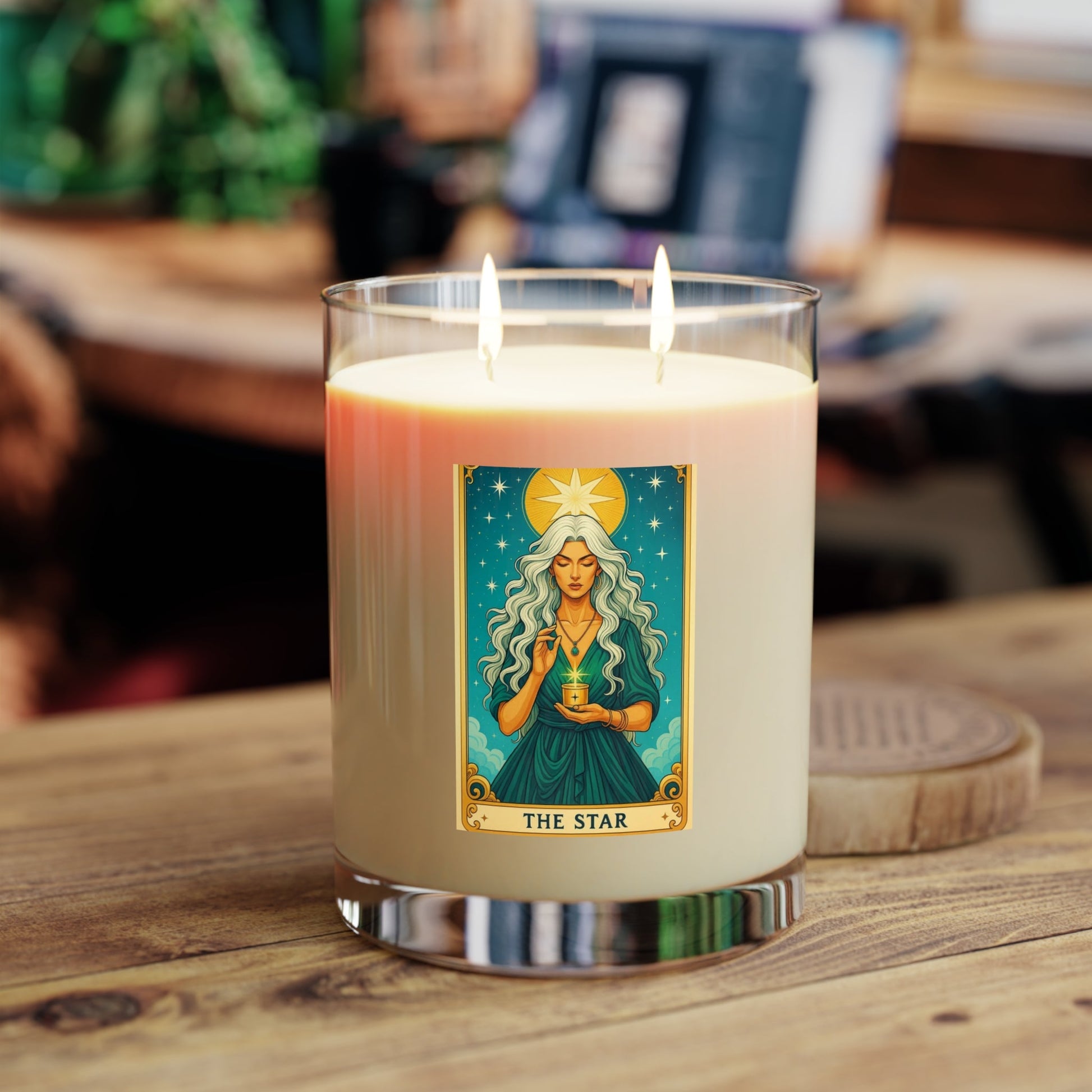 Crowned Energy CO. One size / White Tea and Fig Printify Home Decor Mystical Star Scented Candle - Aromatic Home Decor, Meditation Gift, Relaxation, Tarot Lover's Gift, Ritual Candle