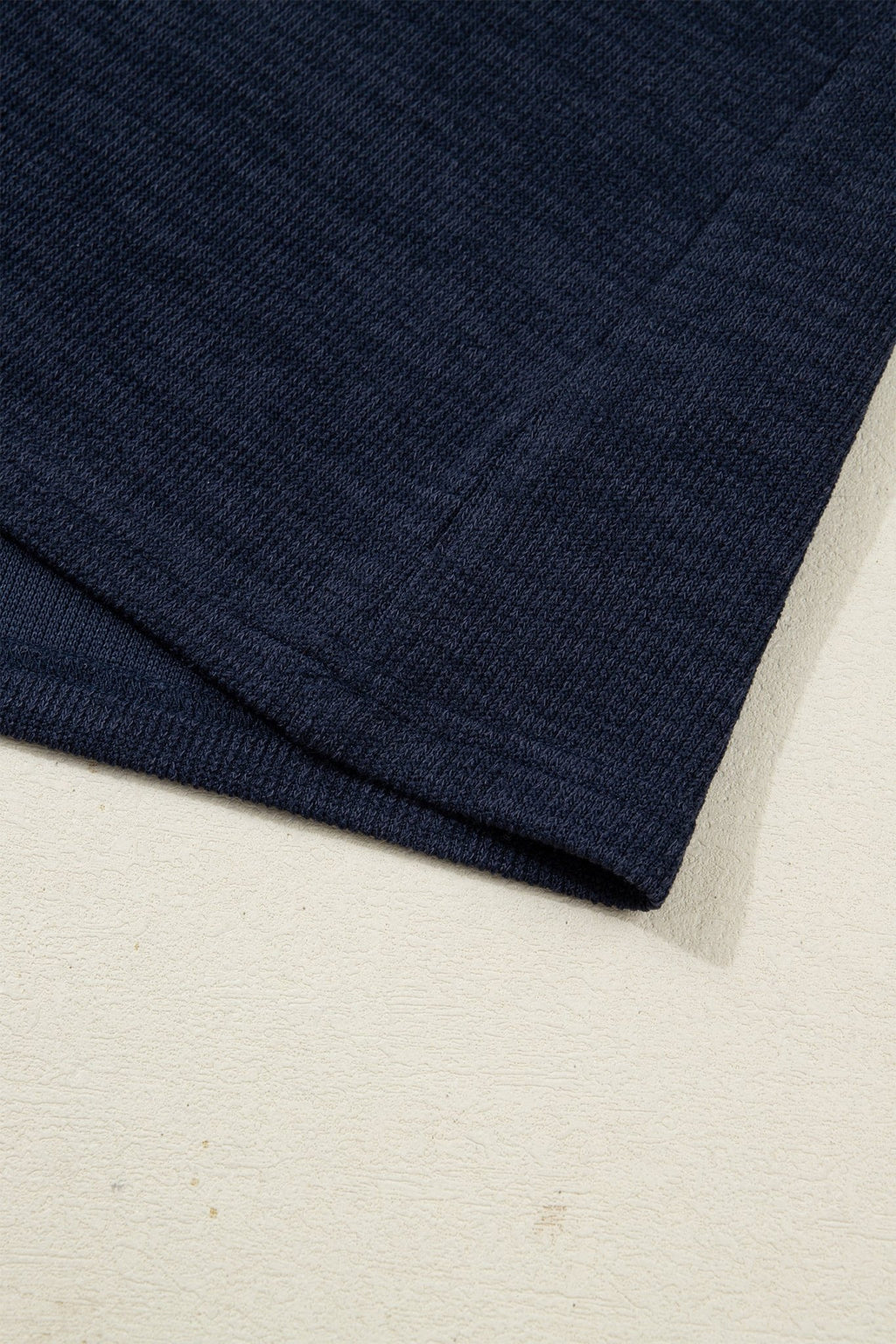 Navy Blue Ribbed Contrast Leopard Patchwork Short Sleeve Top - Crowned Energy CO.