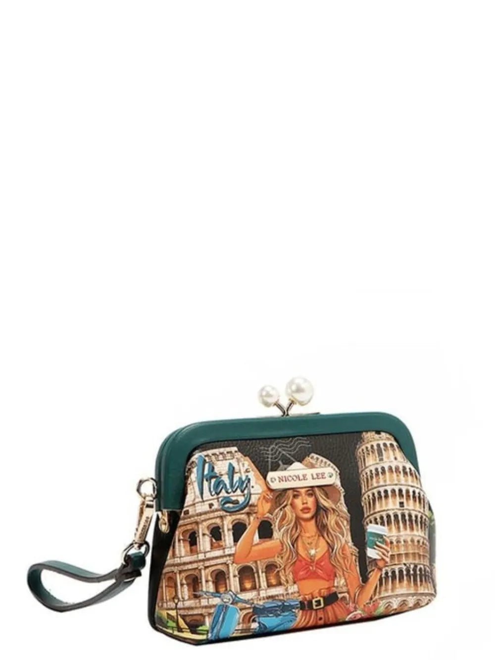 Crowned Energy CO. Black / One Size Trendsi Hand Bag Nicole Lee USA Chelsea Pearl Kiss-Lock Coin Purse