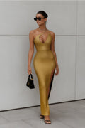 Crowned Energy CO. S CHARMING BUNNY Dresses/Maxi Dresses One Shoulder Slit Maxi Dress