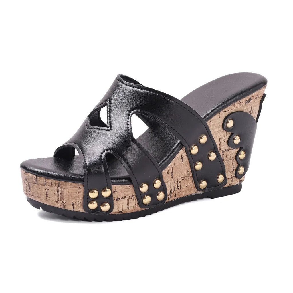 Open Toe Wedge Sandals - Crowned Energy CO.