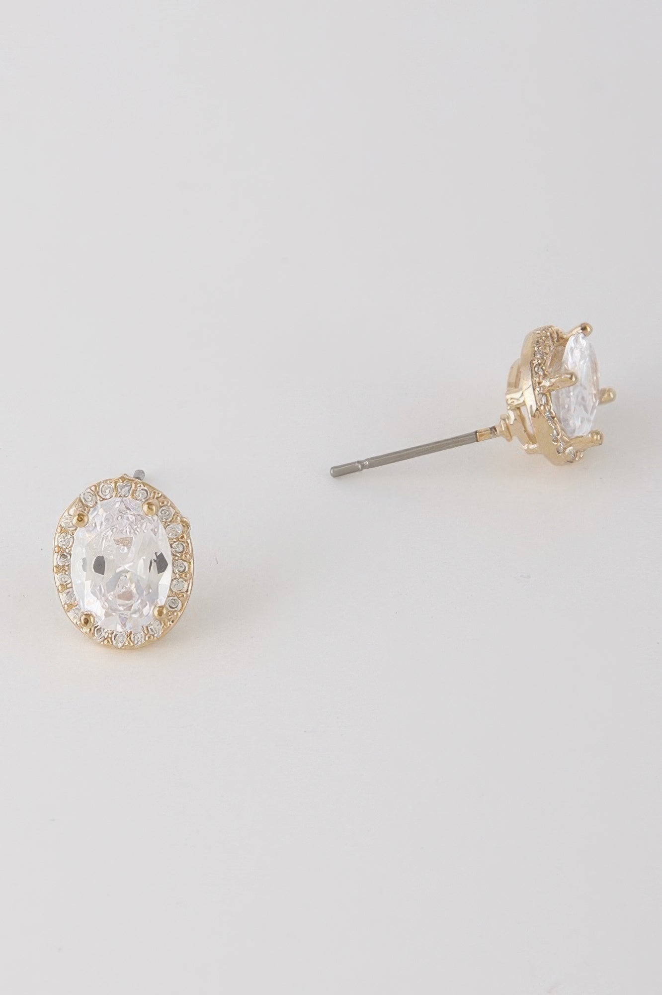 Crowned Energy CO. Gold Clear CCWHOLESALECLOTHING EARINGS Oval Rhinestone Queen Inspired Earrings