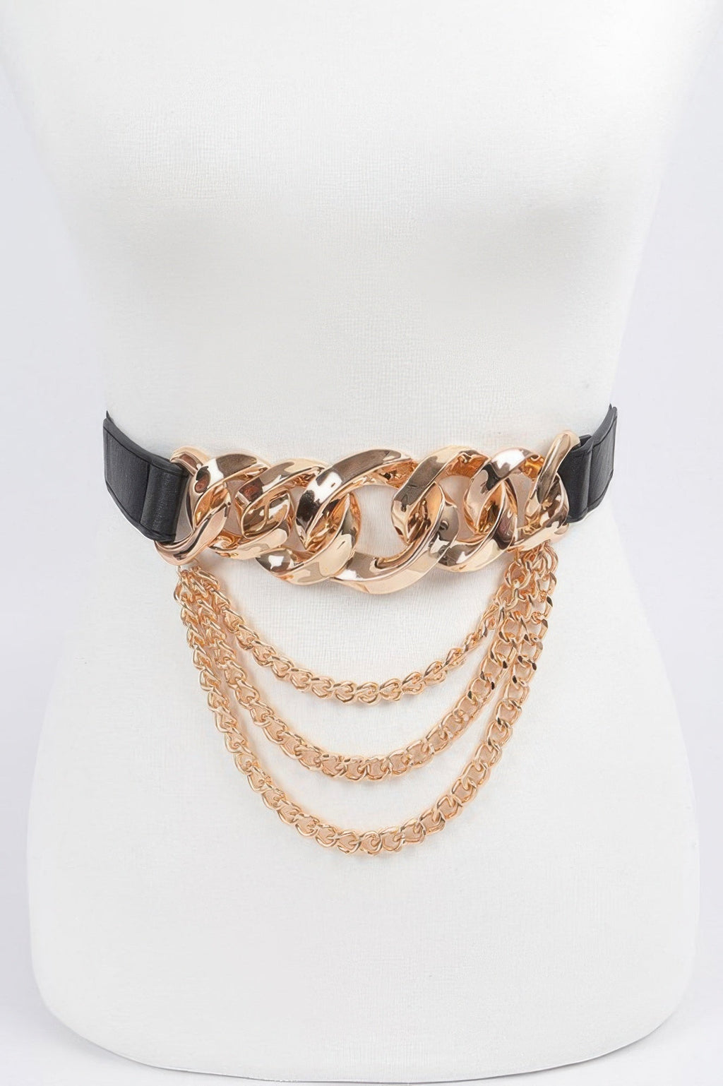 Oversized Chain Buckle Belt W Layered Chains - Crowned Energy CO.