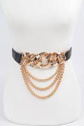 Oversized Chain Buckle Belt W Layered Chains - Crowned Energy CO.