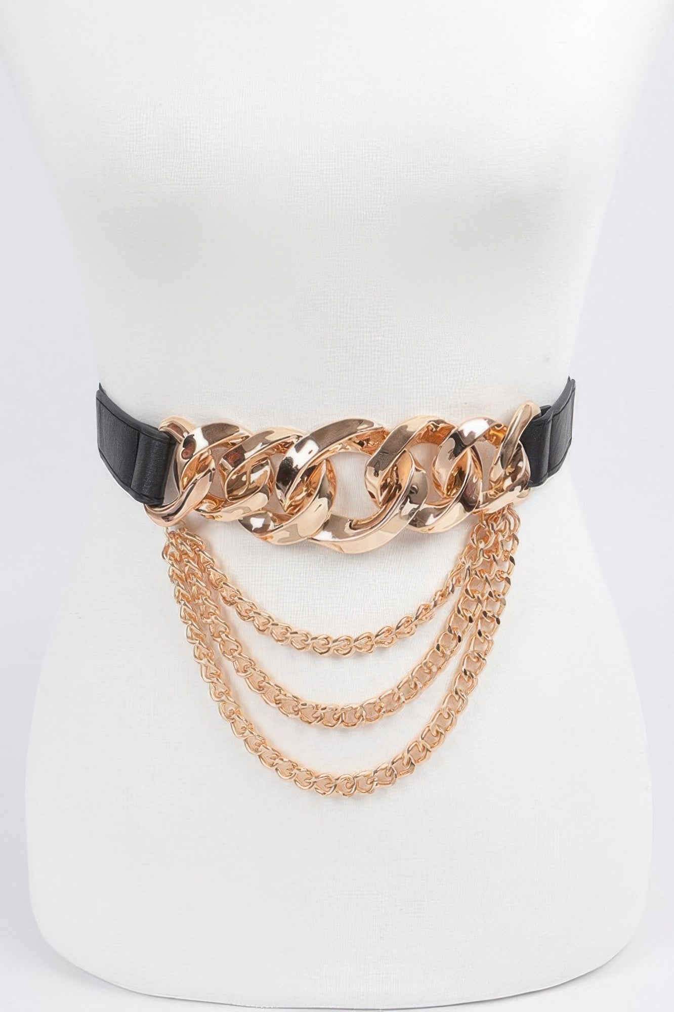 Oversized Chain Buckle Belt W Layered Chains - Crowned Energy CO.