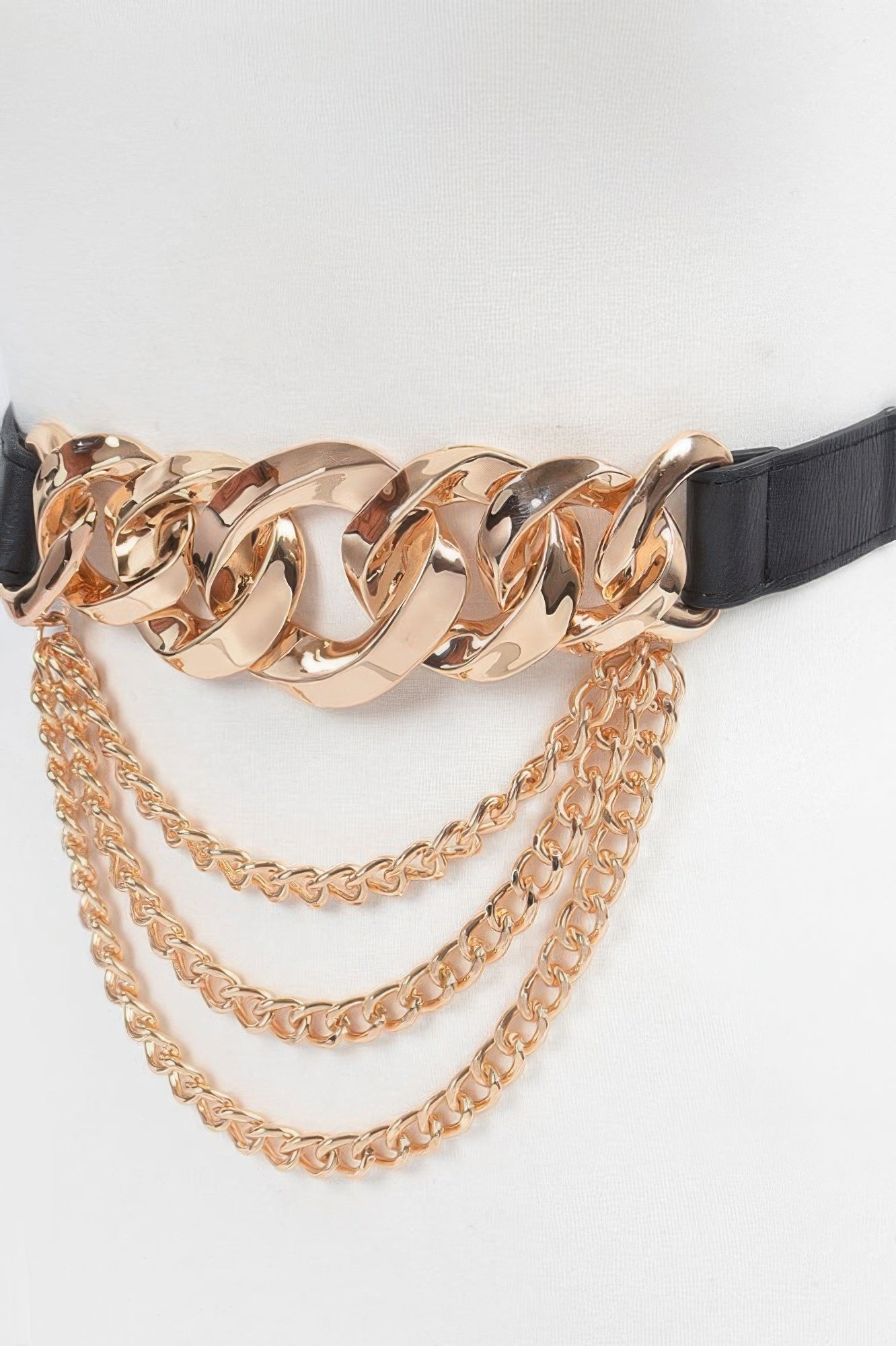 Oversized Chain Buckle Belt W Layered Chains - Crowned Energy CO.