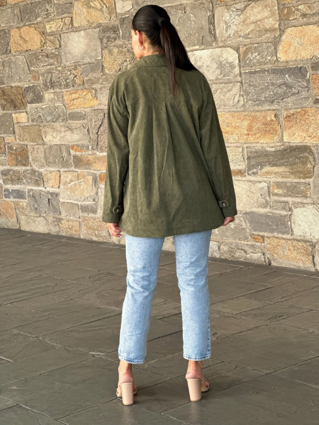 Oversized Corduroy Shacket Button Down Utility - Crowned Energy CO.