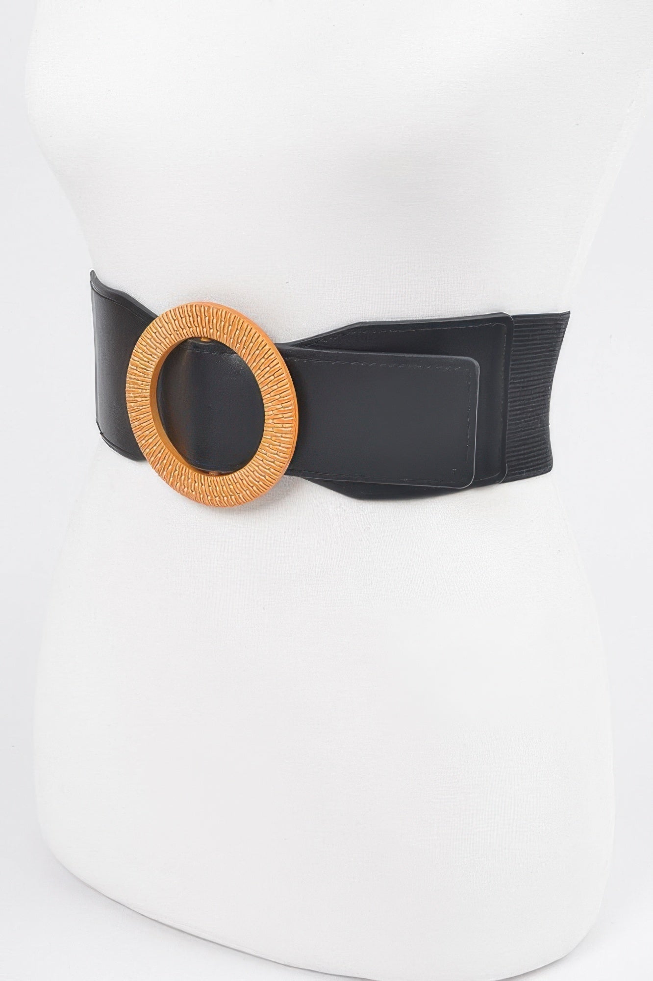 Oversized Round Buckle Plus Size Elastic Belt - Crowned Energy CO.
